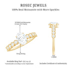 Certified Moissanite Oval Cut Engagement Ring with Side Stones D-VS1 - Rosec Jewels