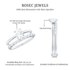 Oval Cut Moissanite Solitaire Bridal Ring Set for Women D-VS1 - Rosec Jewels