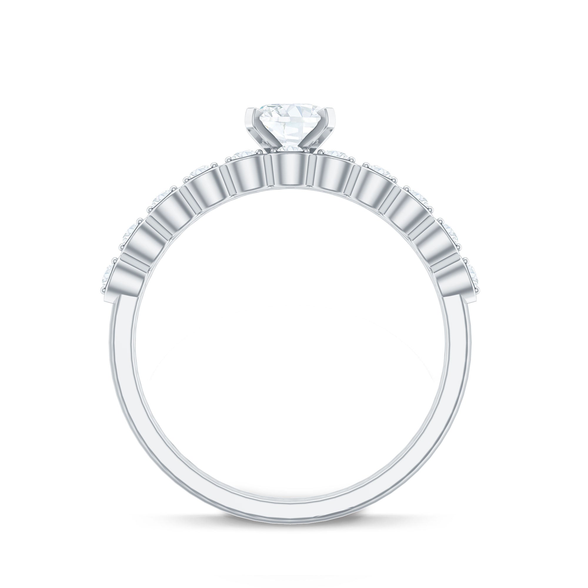 Oval Cut Moissanite Solitaire Bridal Ring Set for Women D-VS1 - Rosec Jewels