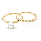 Oval Cut Moissanite Solitaire Bridal Ring Set for Women D-VS1 - Rosec Jewels