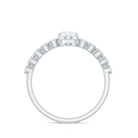 1.75 CT Oval Cut Solitaire Zircon Engagement Ring with Side Stones AAAA - Rosec Jewels