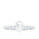 1.75 CT Oval Cut Solitaire Zircon Engagement Ring with Side Stones AAAA - Rosec Jewels