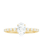 1.75 CT Oval Cut Solitaire Zircon Engagement Ring with Side Stones AAAA - Rosec Jewels