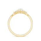 Rosec Jewels-Marquise Cut Moissanite Halo Engagement Ring with Chevron Wedding Band