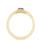 Natural Marquise Tanzanite Diamond Promise Ring Set of 2 AAA - Rosec Jewels