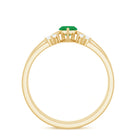 Natural Marquise Emerald Diamond Promise Ring Set of 2 AAA - Rosec Jewels