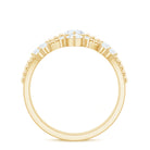 Marquise Cut Moissanite Wedding Ring Set with Beaded Detail D-VS1 - Rosec Jewels
