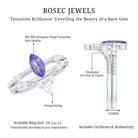 Natural Marquise Tanzanite Diamond Engagement Ring Set AAA - Rosec Jewels