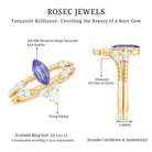 Natural Marquise Tanzanite Diamond Engagement Ring Set AAA - Rosec Jewels