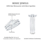 Certified Moissanite Trio Bridal Ring Set for Women D-VS1 - Rosec Jewels
