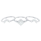 Princess Cut Moissanite Trio Bridal Ring Set with Certificate D-VS1 - Rosec Jewels