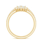 Princess Cut Moissanite Trio Bridal Ring Set with Certificate D-VS1 - Rosec Jewels