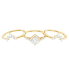 Princess Cut Moissanite Trio Bridal Ring Set with Certificate D-VS1 - Rosec Jewels