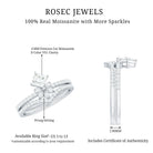 Princess Cut Certified Moissanite Flower Wedding Ring Set D-VS1 - Rosec Jewels