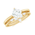 Princess Cut Moissanite Solitaire Wedding Ring Set for Her D-VS1 - Rosec Jewels