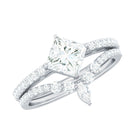 Rosec Jewels-Princess Cut Moissanite Wedding Ring Set for Women