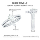 Rosec Jewels-Princess Cut Moissanite Wedding Ring Set for Women