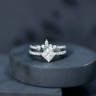 Rosec Jewels-Princess Cut Moissanite Wedding Ring Set for Women