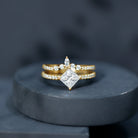 Rosec Jewels-Princess Cut Moissanite Wedding Ring Set for Women