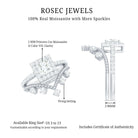 Princess Cut Moissanite Halo Wedding Ring Set with Certificate D-VS1 - Rosec Jewels