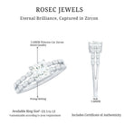 Princess Cut Zircon Double Band Engagement Ring with Side Stones AAAA - Rosec Jewels