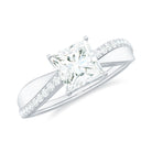 Solitaire Moissanite Princess Cut Engagement Ring D-VS1 - Rosec Jewels