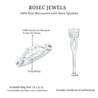 Rosec Jewels-Princess Cut Moissanite Crossover Engagement Ring for Women