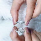 Certified Princess Cut Moissanite Wedding Ring Set for Women D-VS1 - Rosec Jewels