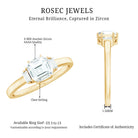 1.50 CT Asscher Cut Solitaire Zircon Engagement Ring AAAA - Rosec Jewels