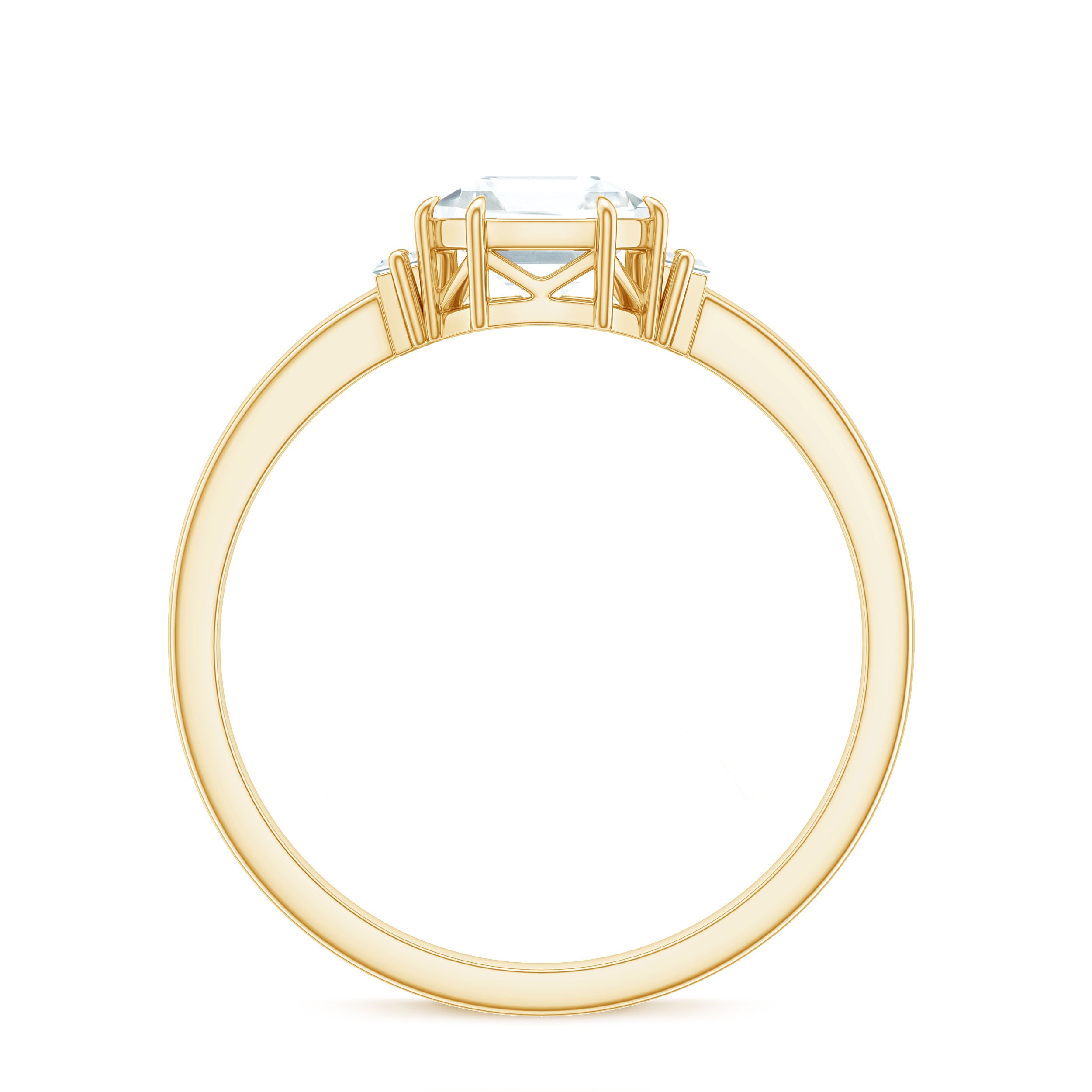 1.50 CT Asscher Cut Solitaire Zircon Engagement Ring AAAA - Rosec Jewels