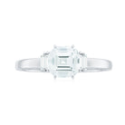 Asscher Cut Moissanite Engagement Ring with Certificate D-VS1 - Rosec Jewels