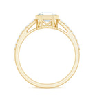 Asscher Cut Moissanite Solitaire Engagement Ring in Bezel Setting D-VS1 - Rosec Jewels
