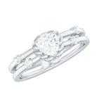 Zircon Solitaire Double Band Ring AAAA - Rosec Jewels