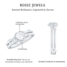 Zircon Solitaire Double Band Ring AAAA - Rosec Jewels