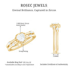 Zircon Solitaire Double Band Ring AAAA - Rosec Jewels
