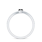 Real Marquise Black Spinel Promise Ring with Diamond Bypass Shank AAA - Rosec Jewels
