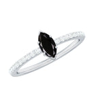 Marquise Black Spinel Diamond Promise Ring for Proposal AAA - Rosec Jewels