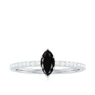Marquise Black Spinel Diamond Promise Ring for Proposal AAA - Rosec Jewels