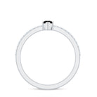 4x8mm Marquise Cut Black Onyx Minimal Promise Ring with Diamond AAA - Rosec Jewels