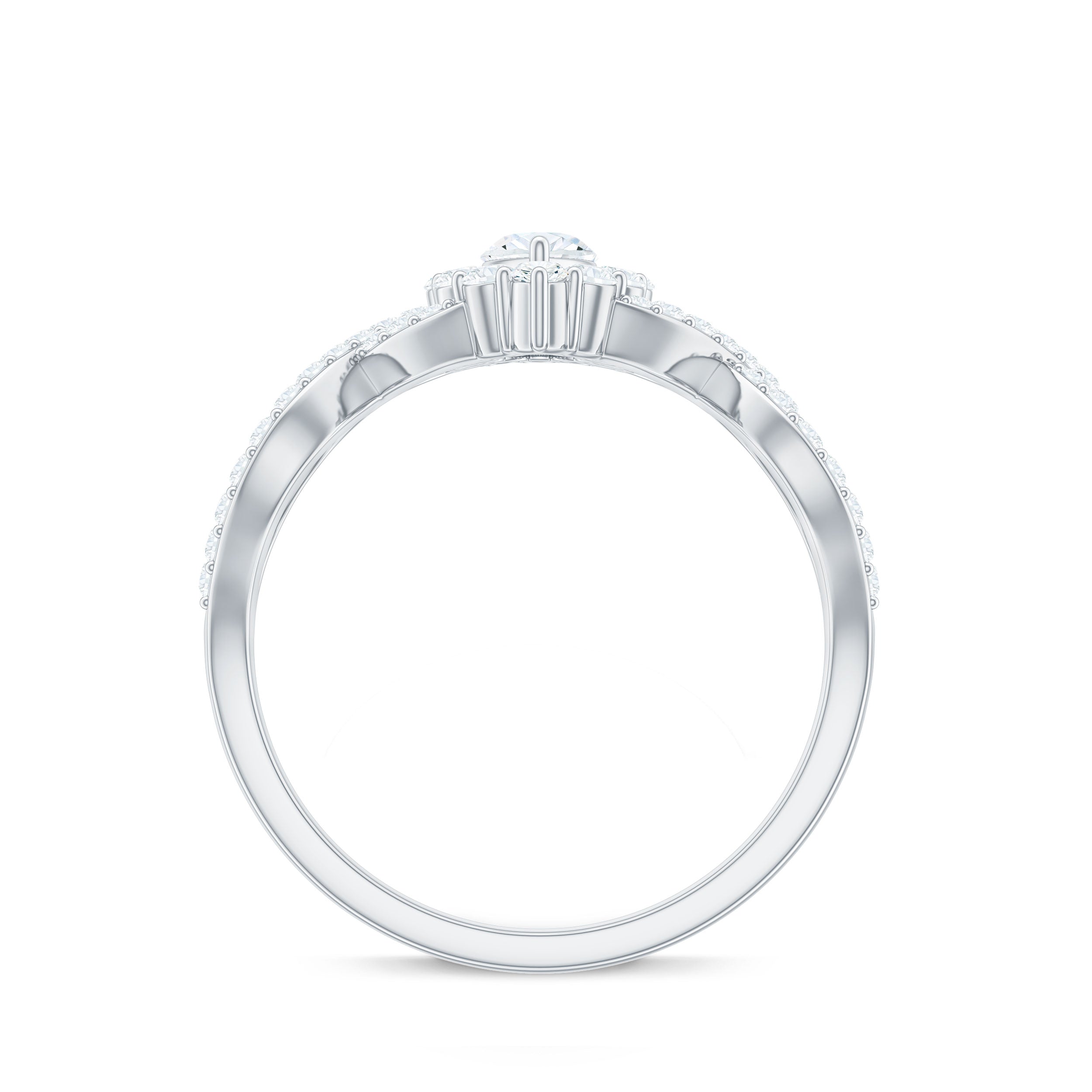 1.50 CT Marquise Cut Zircon Crossover Engagement Ring AAAA - Rosec Jewels