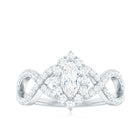 1.50 CT Marquise Cut Zircon Crossover Engagement Ring AAAA - Rosec Jewels