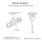 Marquise Moissanite Criss Cross Engagement Ring with Halo D-VS1 - Rosec Jewels