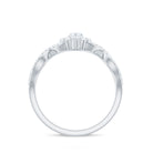 Marquise Moissanite Criss Cross Engagement Ring with Halo D-VS1 - Rosec Jewels
