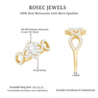 Marquise Moissanite Criss Cross Engagement Ring with Halo D-VS1 - Rosec Jewels