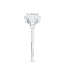Princess Cut Moissanite Halo Engagement Ring with Split Band D-VS1 - Rosec Jewels