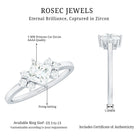 1 CT Princess Cut Cubic Zirconia Engagement Ring in Prong Setting AAAA - Rosec Jewels