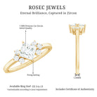 1 CT Princess Cut Cubic Zirconia Engagement Ring in Prong Setting AAAA - Rosec Jewels