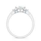 Rosec Jewels-Princess Cut Moissanite Engagement Ring with Trio