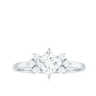 Rosec Jewels-Princess Cut Moissanite Engagement Ring with Trio