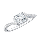 Rosec Jewels-Princess Cut Moissanite Bypass Engagement Ring for Women